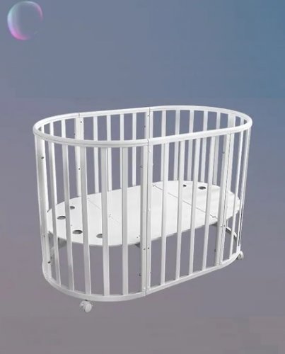 Кроватка 4Kids Овал-2 7в1 (маятник, комплект матрасов круг/овал, накладка "антигрызунок")