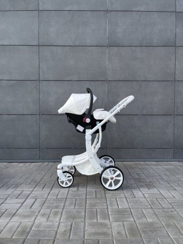 Коляска модульная 3 в 1 "Luxmom" 608-2 экокожа фото 8
