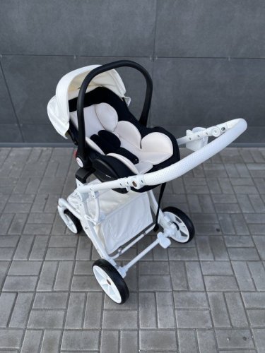 Коляска модульная 3 в 1 "Luxmom" 608-2 экокожа фото 9