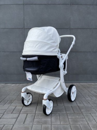 Коляска модульная 3 в 1 "Luxmom" 608-2 экокожа фото 4