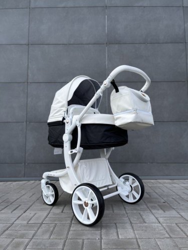 Коляска модульная 3 в 1 "Luxmom" 608-2 экокожа фото 2